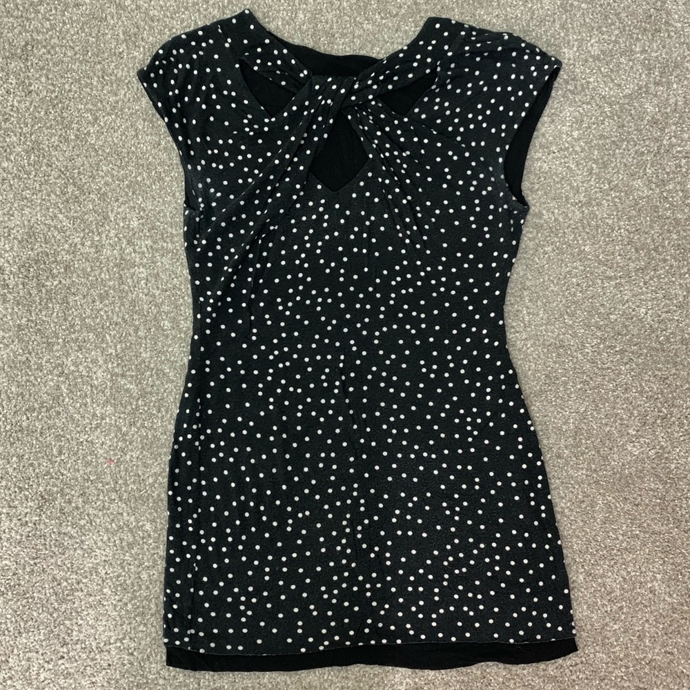 Polka Dot Twist Knot Blouse/ Tunic.